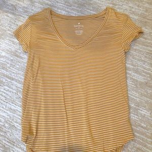 yellow and white striped t shirt